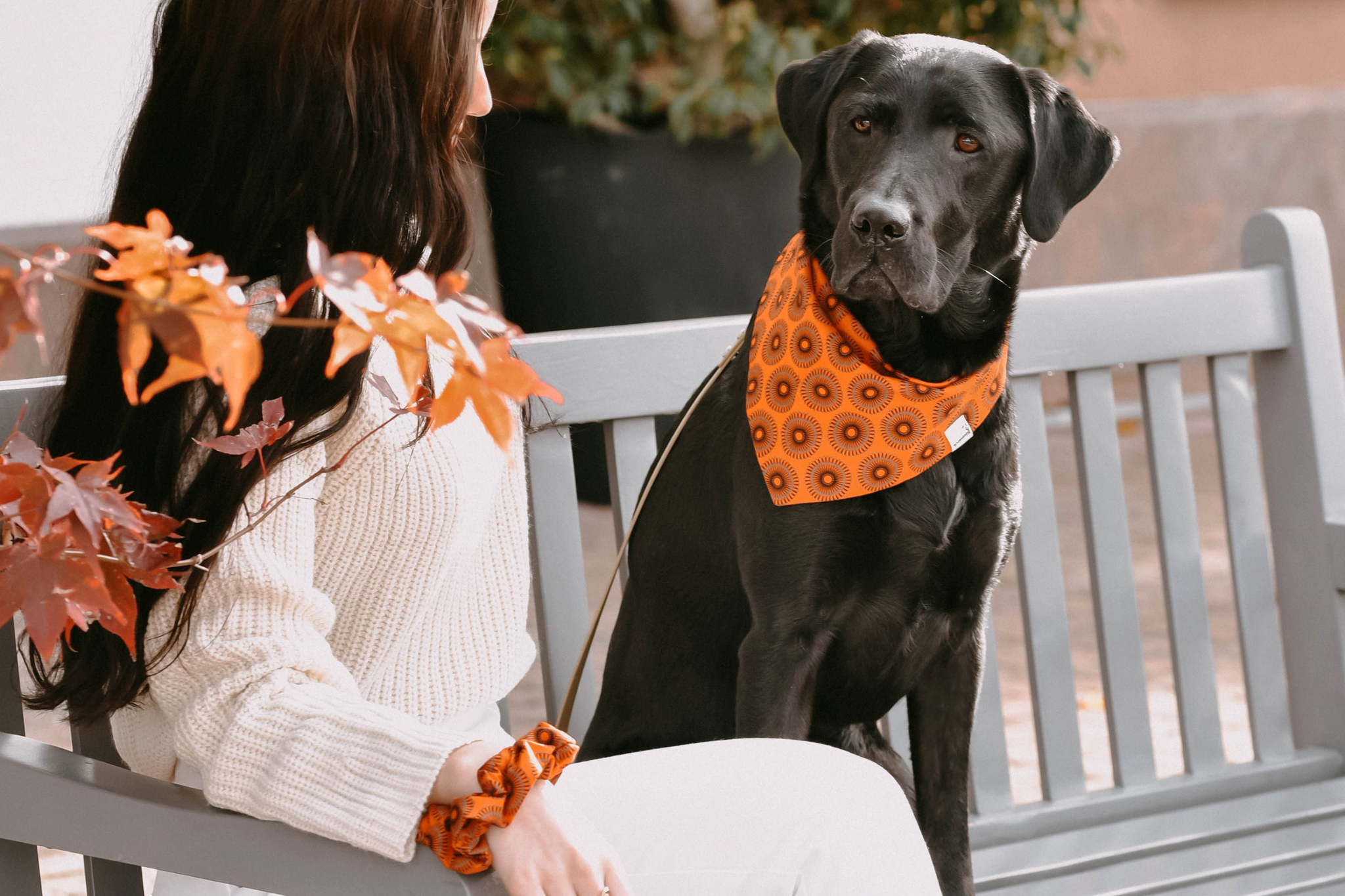 Bandana & Scrunchie Set in Orange