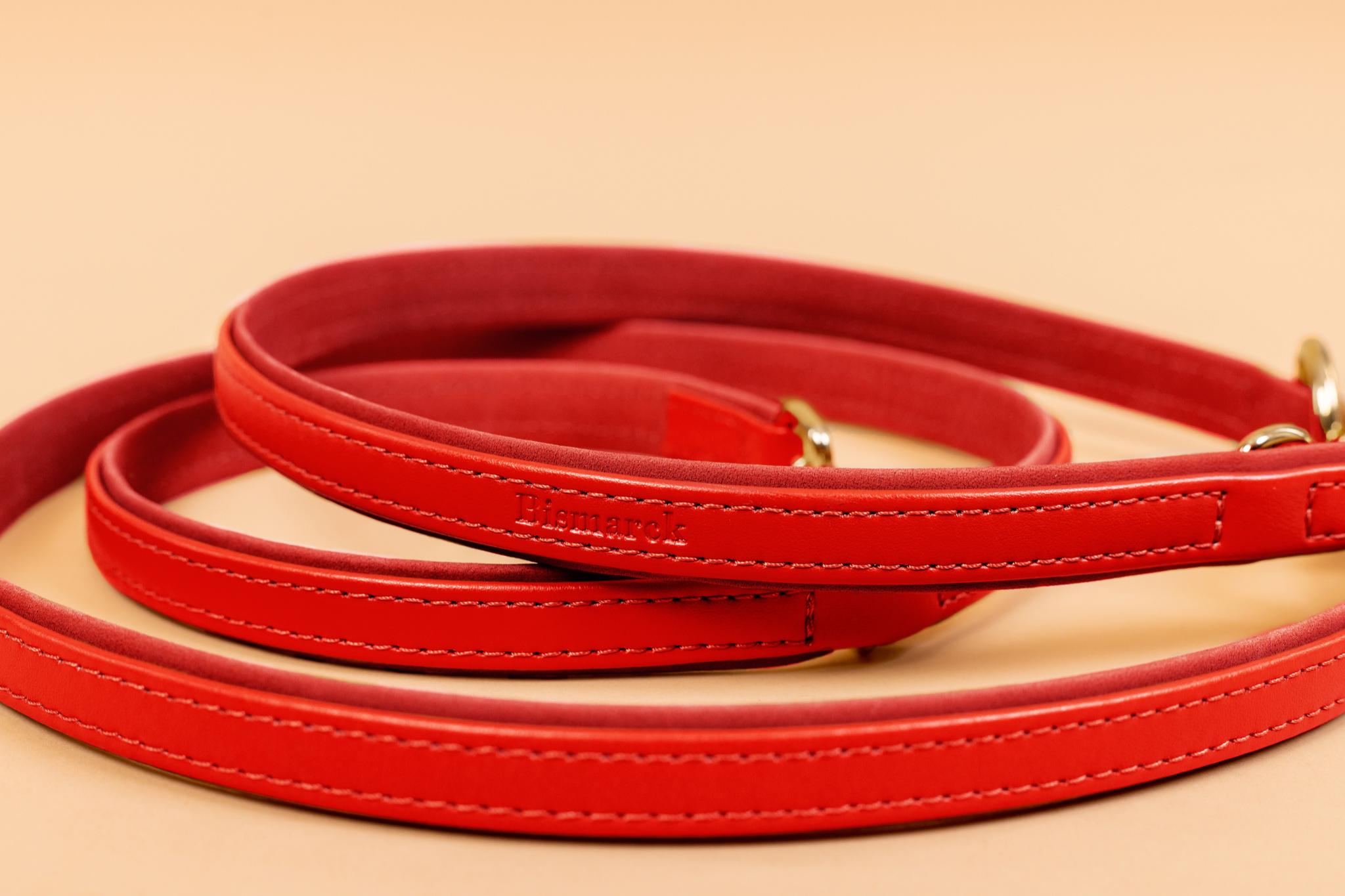 Apple Leather Walking Set in Festive Red